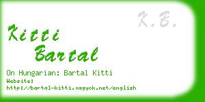 kitti bartal business card